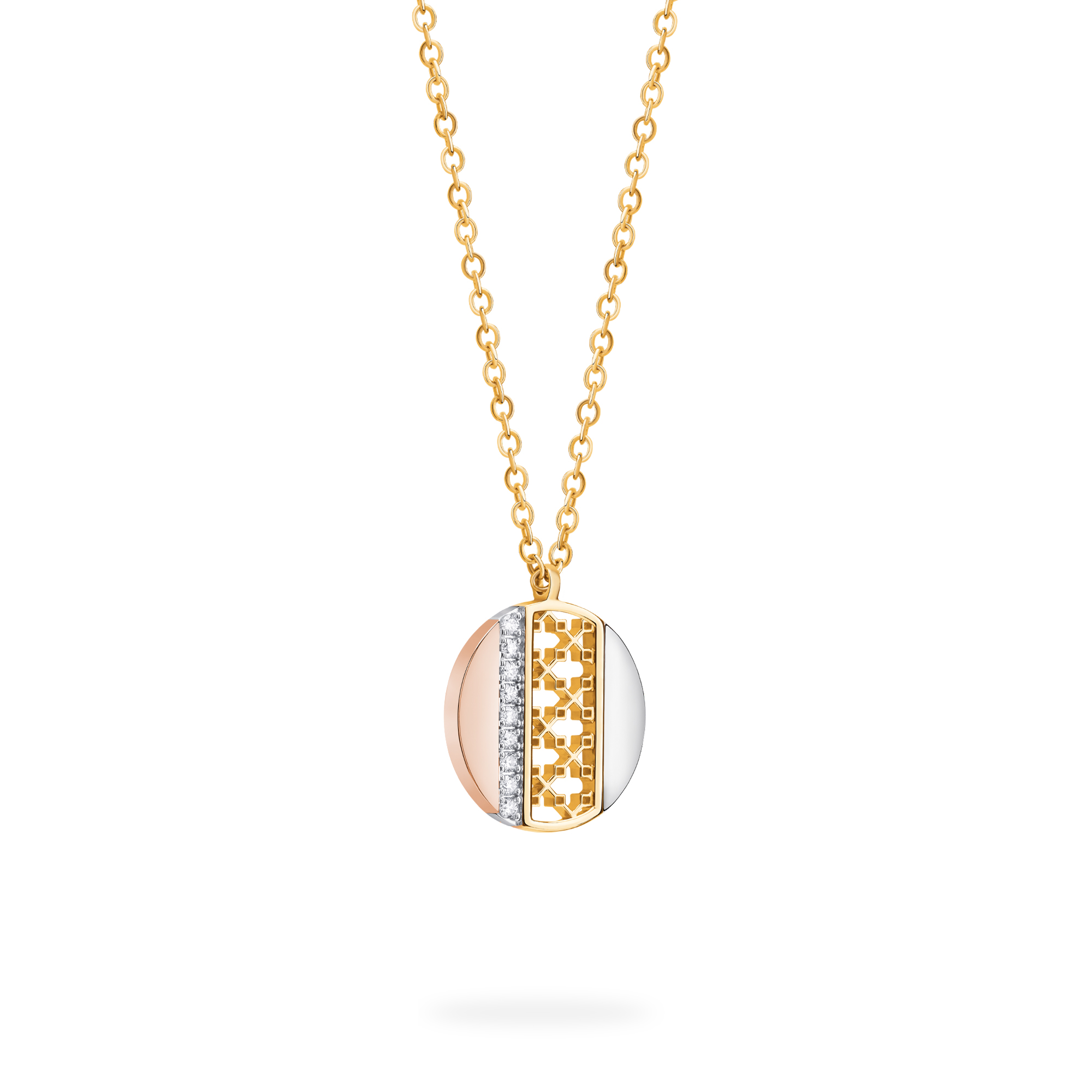 Diamond Circle Necklace Tri Gold Birks Dare to Dream